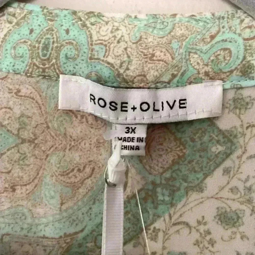 NWT Rose + Olive button Down Polyester Tunic Top … - image 4